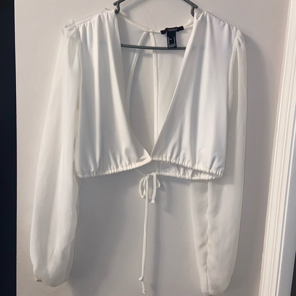 Cropped open front and back top